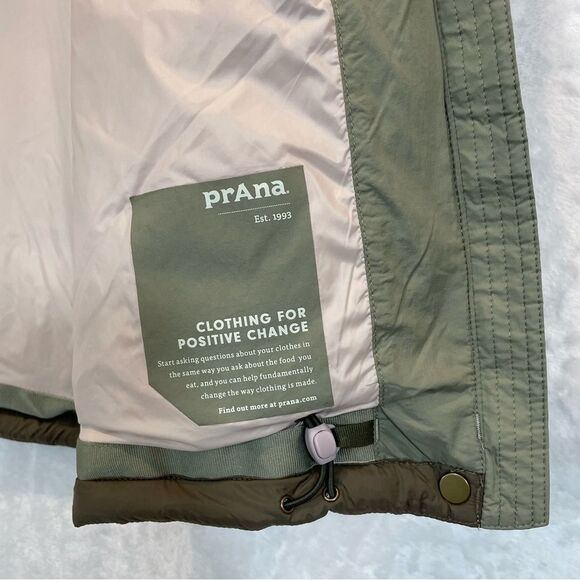 Prana Vest Puffer Contrast 2 Tone Insulated Snap Outdoor Hellebore XL - Picture 9 of 13